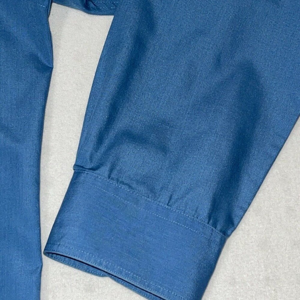 Mens Christian Dior Blue Monogramed Button Down Dress Shirt Large - Picture 11 of 11